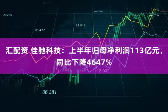 汇配资 佳驰科技：上半年归母净利润113亿元，同比下降4647%